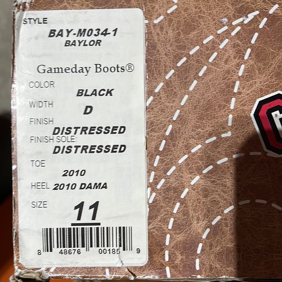 Baylor University Bears Gameday Boots Cowboy Boots NWT - Picture 14 of 15